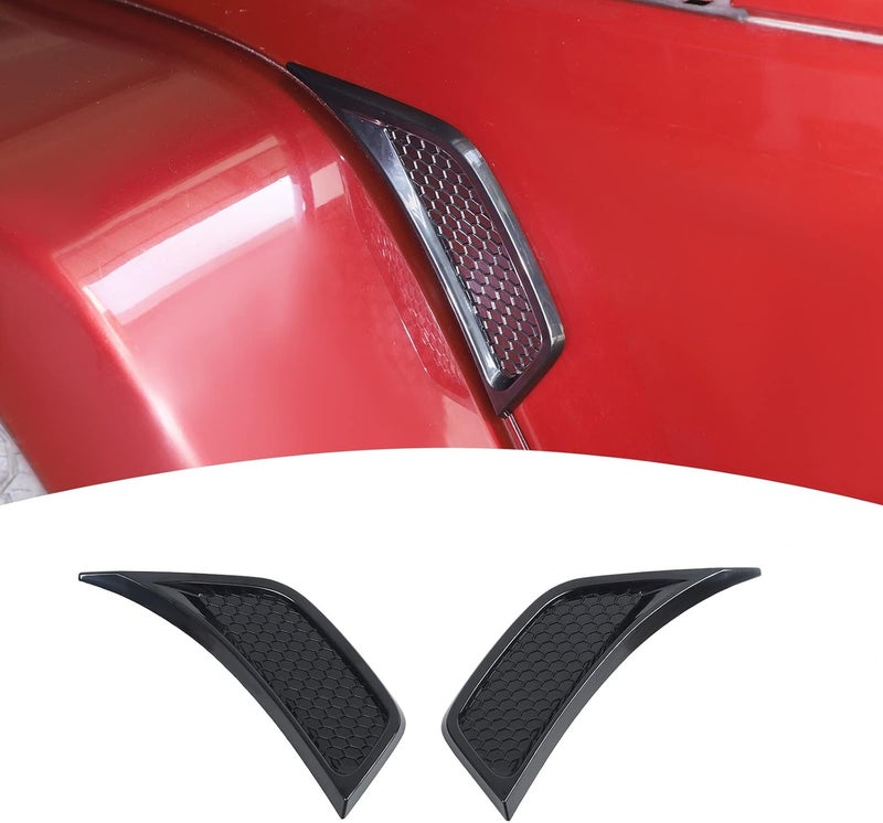 Jimen Compatible with 2007-2018 Jeep Wrangler JK & Unlimited, 2PCS Car Side Fender Air Vent Cover Trim Exterior Accessories (Black) - Image 1
